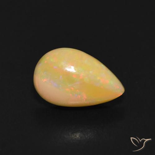 Ópalo Multicolor natural de 0.60 ct, En forma de pera, Transparente