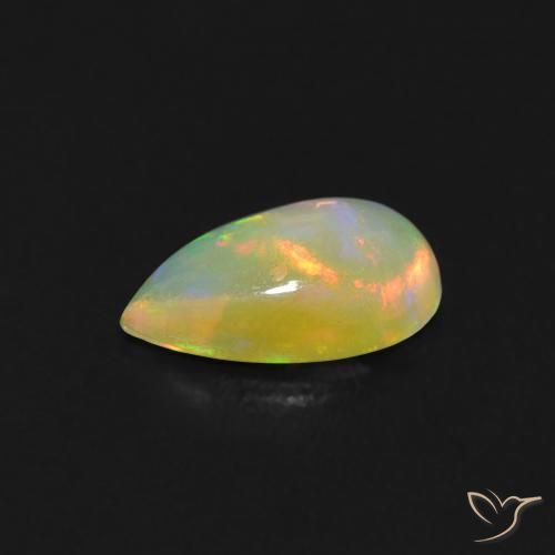 Ópalo Multicolor natural de 0.49 ct, En forma de pera, Transparente