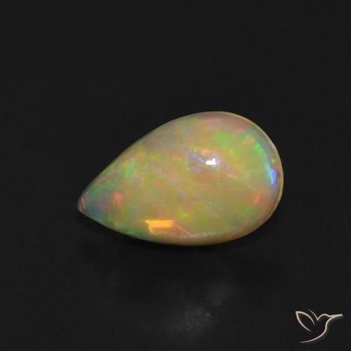 Ópalo Multicolor natural de 0.48 ct, En forma de pera, Transparente