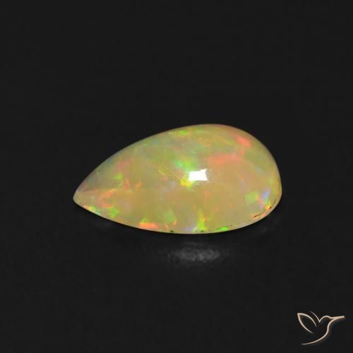 Ópalo Multicolor natural de 0.48 ct, En forma de pera, Transparente
