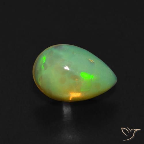 Ópalo Multicolor natural de 0.61 ct, En forma de pera, Transparente