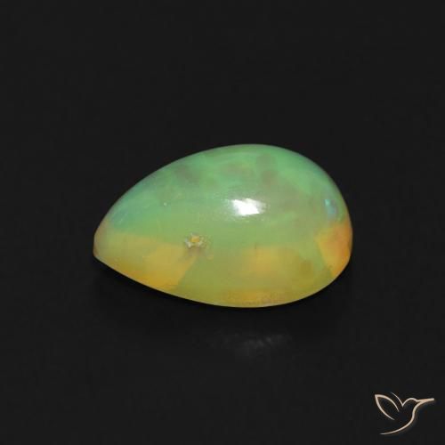 Ópalo Multicolor natural de 0.61 ct, En forma de pera, Transparente
