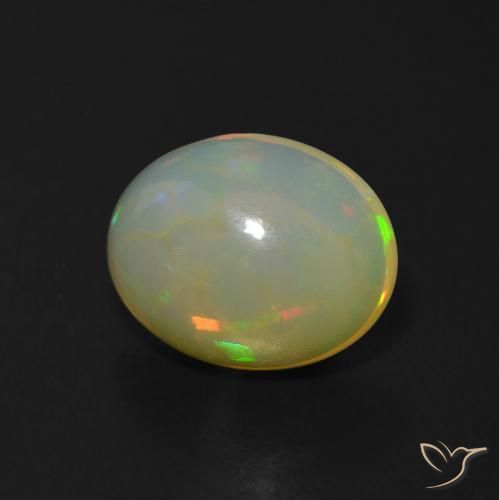 Ópalo Multicolor natural de 1.71 ct, Ovalada, Transparente
