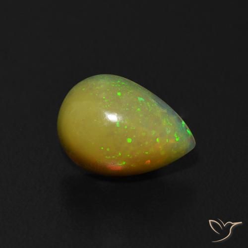 Ópalo Multicolor natural de 0.68 ct, En forma de pera, Transparente