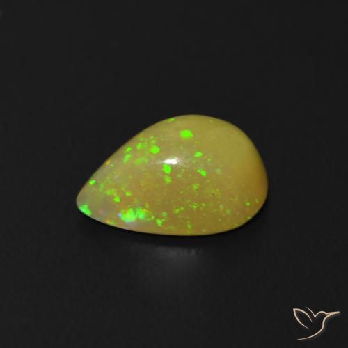 Ópalo Multicolor natural de 0.68 ct, En forma de pera, Transparente