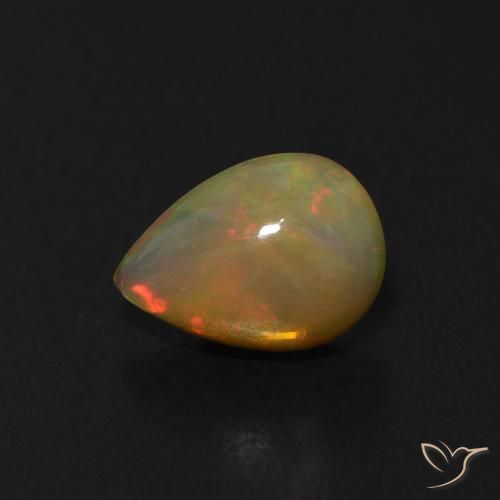 Ópalo Multicolor natural de 0.49 ct, En forma de pera, Transparente