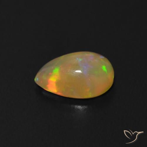 Ópalo Multicolor natural de 0.49 ct, En forma de pera, Transparente