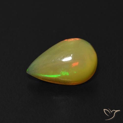 0.53ct Natural Multicolor Ópalo, En forma de pera, Transparente