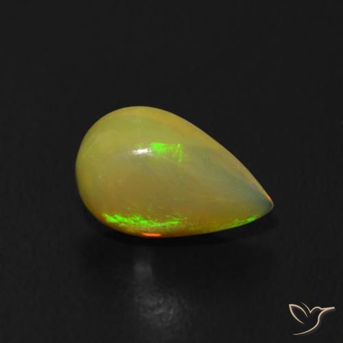 Ópalo Multicolor natural de 0.53 ct, En forma de pera, Transparente