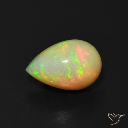1.00ct Natural Multicolor Ópalo, En forma de pera, Transparente, Photo A
