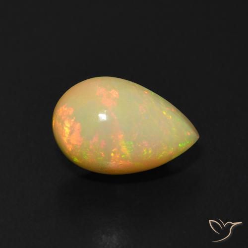 Ópalo Multicolor natural de 1.00 ct, En forma de pera, Transparente