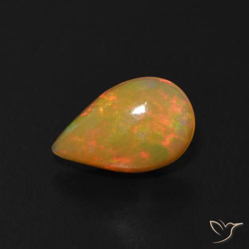 0.50ct Natural Multicolor Ópalo, En forma de pera, Transparente