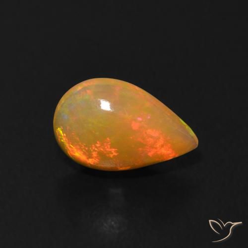 Ópalo Multicolor natural de 0.50 ct, En forma de pera, Transparente