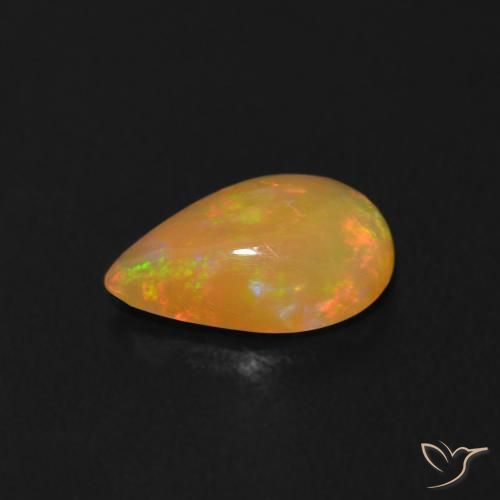 Ópalo Multicolor natural de 0.50 ct, En forma de pera, Transparente
