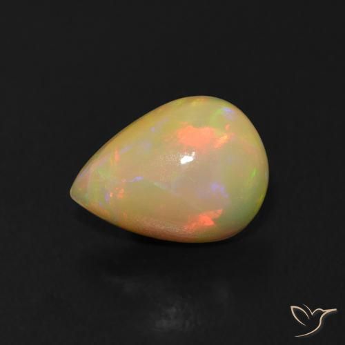 Ópalo Multicolor natural de 0.67 ct, En forma de pera, Transparente