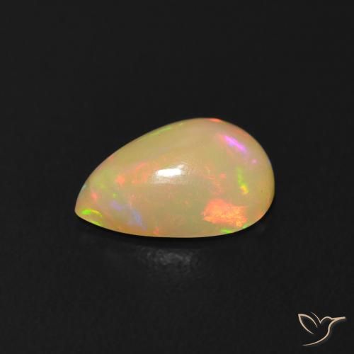 Ópalo Multicolor natural de 0.67 ct, En forma de pera, Transparente