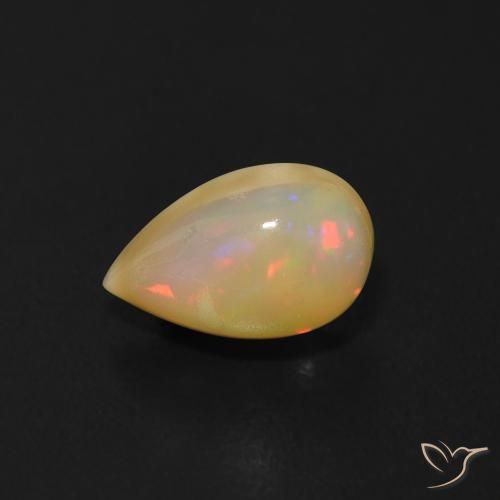 0.65ct Natural Multicolor Ópalo, En forma de pera, Transparente