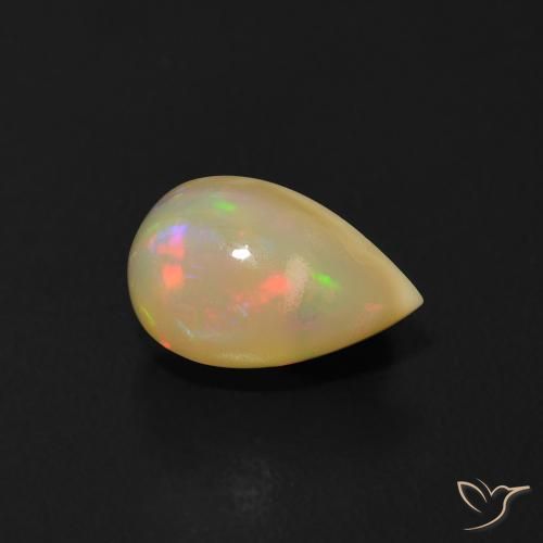 Ópalo Multicolor natural de 0.65 ct, En forma de pera, Transparente