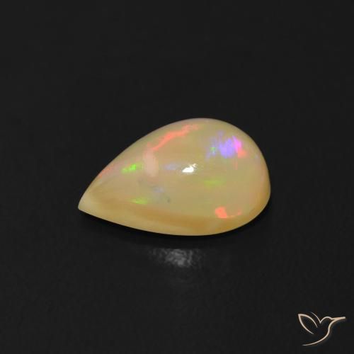 Ópalo Multicolor natural de 0.65 ct, En forma de pera, Transparente