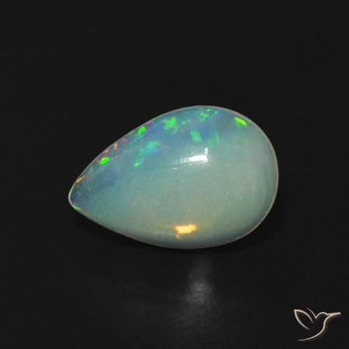 0.76ct Natural Multicolor Ópalo, En forma de pera, Transparente