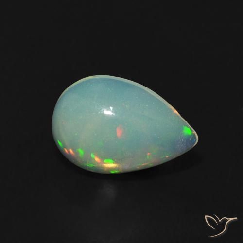 Ópalo Multicolor natural de 0.76 ct, En forma de pera, Transparente