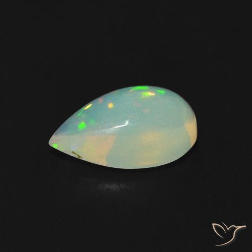 Ópalo Multicolor natural de 0.76 ct, En forma de pera, Transparente