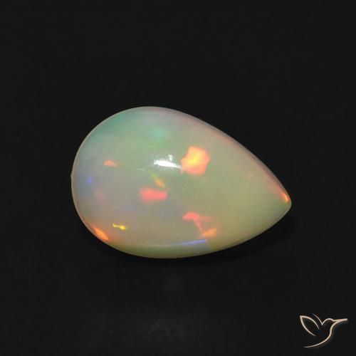 0.81ct Natural Multicolor Ópalo, En forma de pera, Transparente