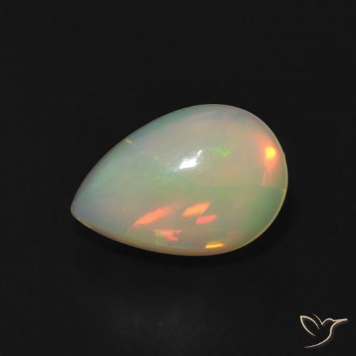 Ópalo Multicolor natural de 0.81 ct, En forma de pera, Transparente