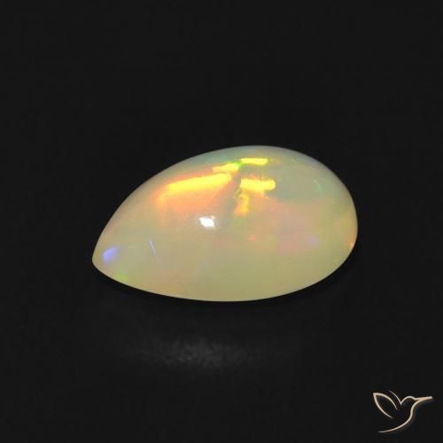 Ópalo Multicolor natural de 0.81 ct, En forma de pera, Transparente