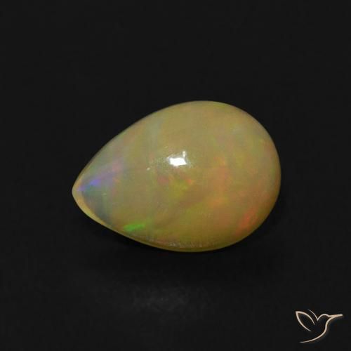 0.39ct Natural Multicolor Ópalo, En forma de pera, Transparente