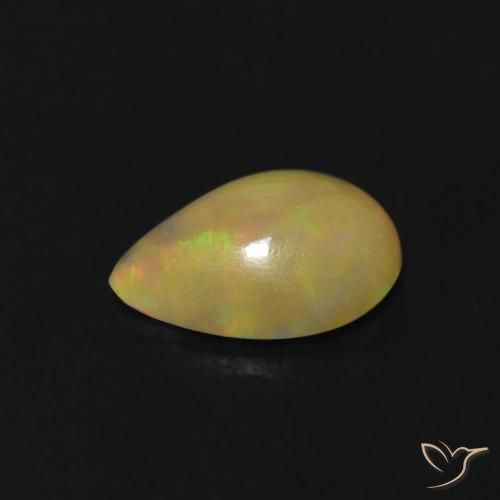 Ópalo Multicolor natural de 0.39 ct, En forma de pera, Transparente