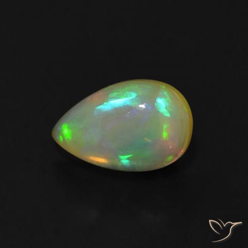 0.62ct Natural Multicolor Ópalo, En forma de pera, Transparente