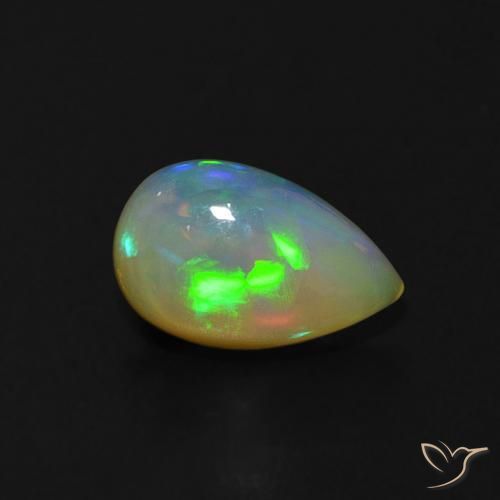 Ópalo Multicolor natural de 0.62 ct, En forma de pera, Transparente
