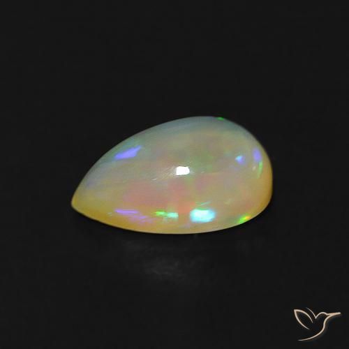 Ópalo Multicolor natural de 0.62 ct, En forma de pera, Transparente
