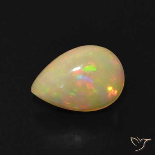 1.38ct Natural Multicolor Ópalo, En forma de pera, Transparente