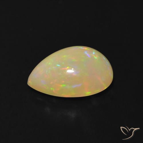 Ópalo Multicolor natural de 1.38 ct, En forma de pera, Transparente