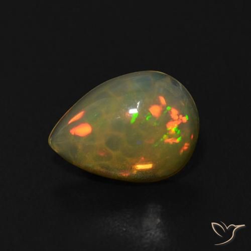 0.62ct Natural Multicolor Ópalo, En forma de pera, Transparente