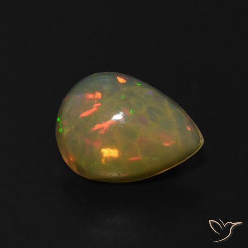 Ópalo Multicolor natural de 0.62 ct, En forma de pera, Transparente
