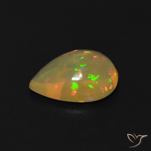 Ópalo Multicolor natural de 0.62 ct, En forma de pera, Transparente