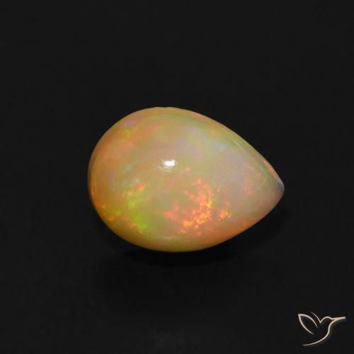 Ópalo Multicolor natural de 0.58 ct, En forma de pera, Transparente