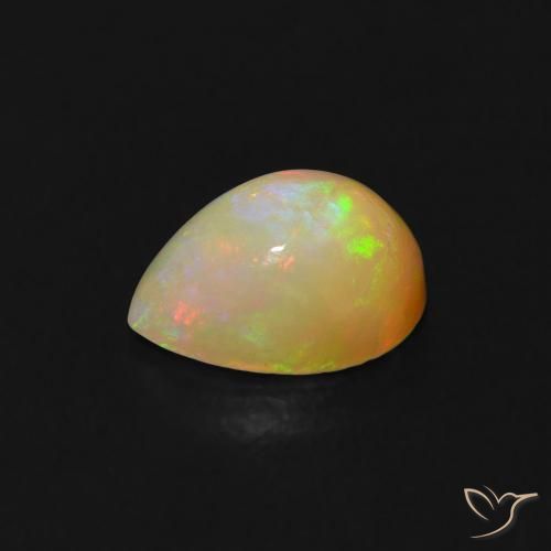 Ópalo Multicolor natural de 0.58 ct, En forma de pera, Transparente