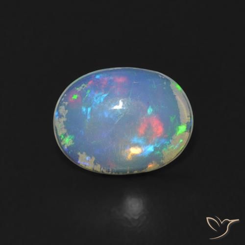 0.55ct Natural Multicolor Ópalo, Ovalada, Transparente