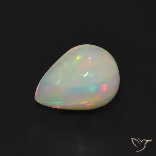 0.77ct Natural Multicolor Ópalo, En forma de pera, Transparente