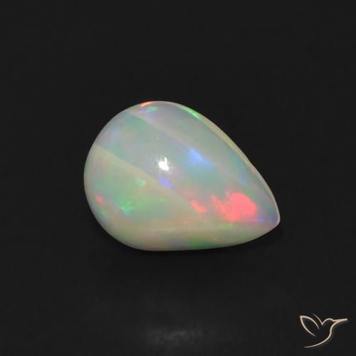 Ópalo Multicolor natural de 0.77 ct, En forma de pera, Transparente