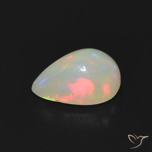 Ópalo Multicolor natural de 0.77 ct, En forma de pera, Transparente