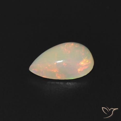 Ópalo Multicolor natural de 0.36 ct, En forma de pera, Transparente