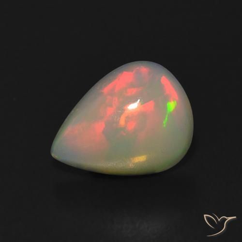 0.91ct Natural Multicolor Ópalo, En forma de pera, Transparente