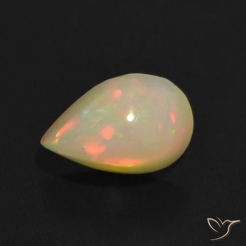 1.36ct Natural Multicolor Ópalo, En forma de pera, Transparente
