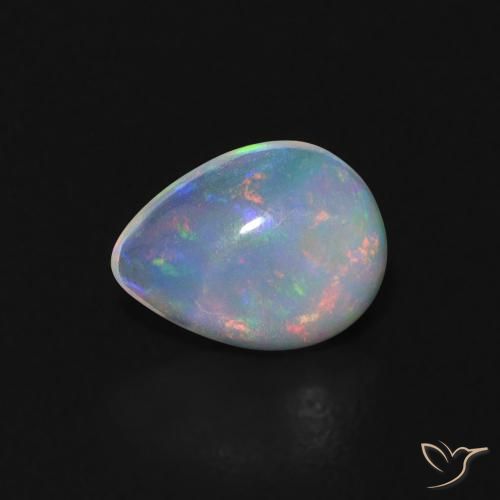 0.50ct Natural Multicolor Ópalo, En forma de pera, Transparente