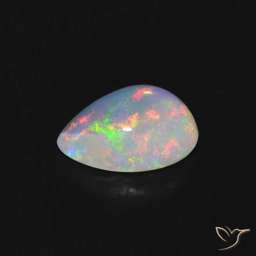 Ópalo Multicolor natural de 0.50 ct, En forma de pera, Transparente